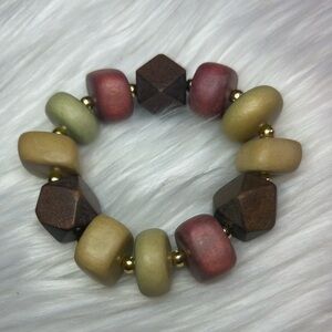 Red and Brown Chunky Bead Bracelet
